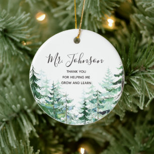 Pine Trees Thank You for Helping Me Grow Teacher Ceramic Tree Decoration