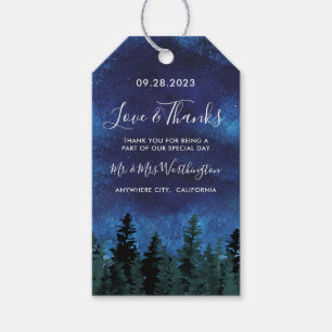 Pine Trees Watercolor Rustic Wedding Favour Tags