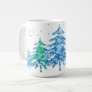 Pine Trees Winter Forest Christmas  Coffee Mug