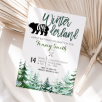 Pine Trees Winter onederland FIRST BIRTHDAY