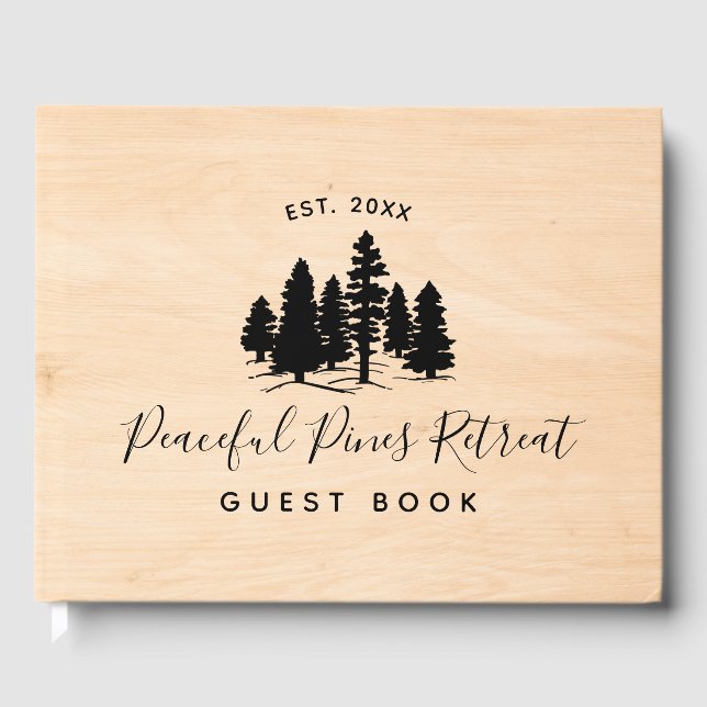 Pine Trees Wood Guest House Vacation Rental Home Guest Book (Front)