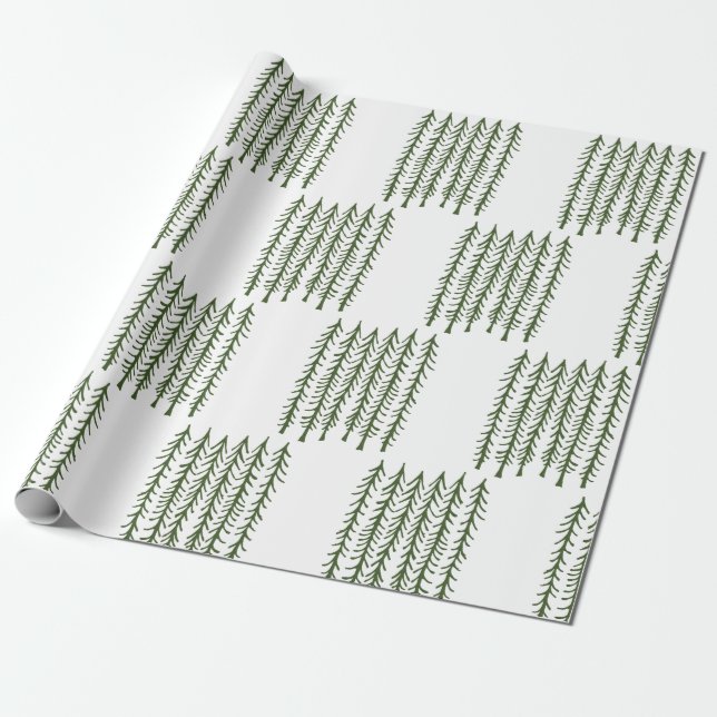 Pine Trees Wrapping Paper (Unrolled)