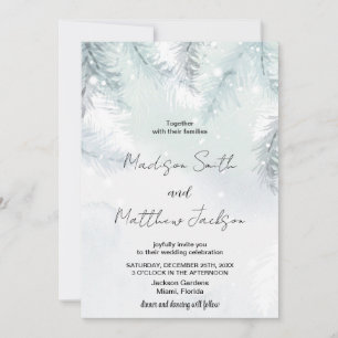 Pine White Snow Wedding Invitations