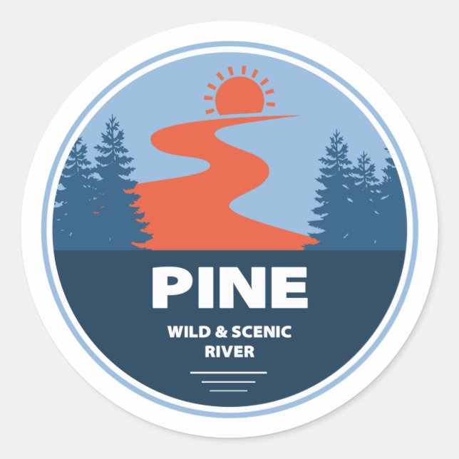 Pine Wild And Scenic River Classic Round Sticker (Front)