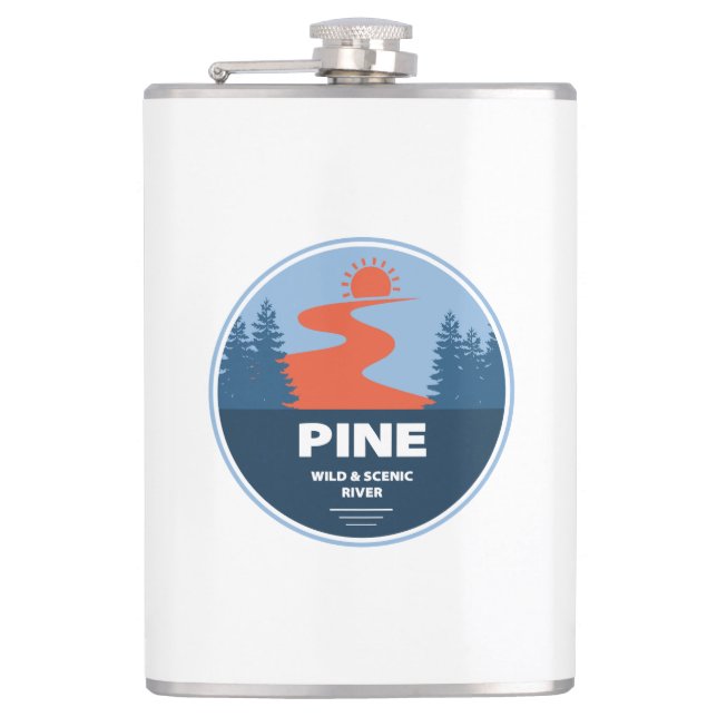 Pine Wild And Scenic River Hip Flask (Front)