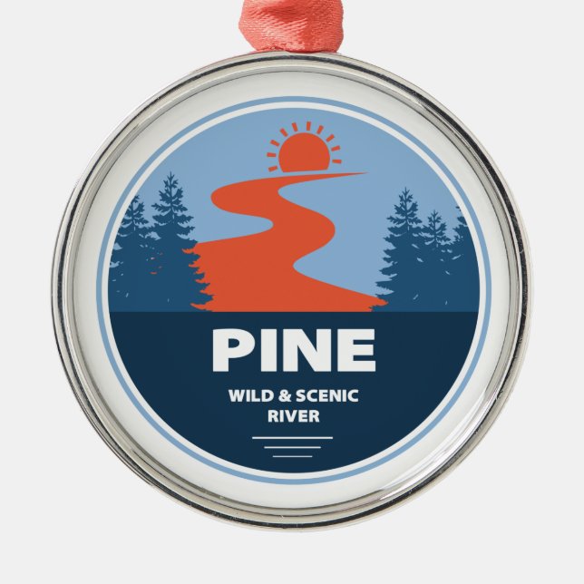 Pine Wild And Scenic River Metal Tree Decoration (Front)