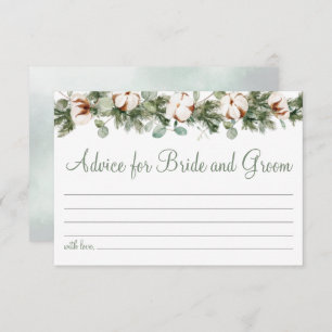 Pine Winter Bridal Shower Advice for Couple Card