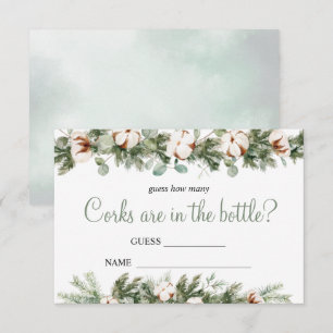 Pine Winter Bridal Shower How Many Corks Card