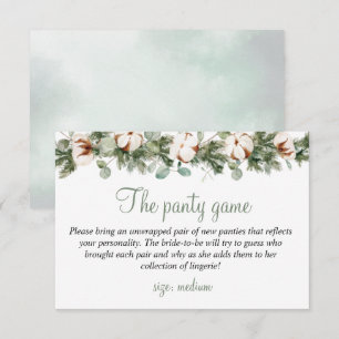Pine Winter Bridal Shower The panty game Card