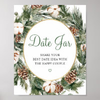 Pine Winter Date Jar Bridal Shower Sign