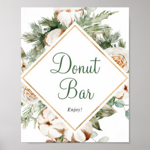 Pine Winter Doughnut Bar Bridal Shower Sign