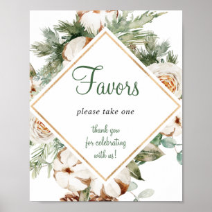 Pine Winter Favours Bridal Shower Sign