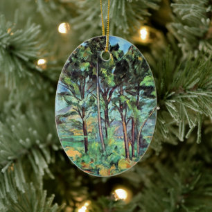 Pine with Viaduct by Paul Cezanne, Vintage Art Ceramic Tree Decoration