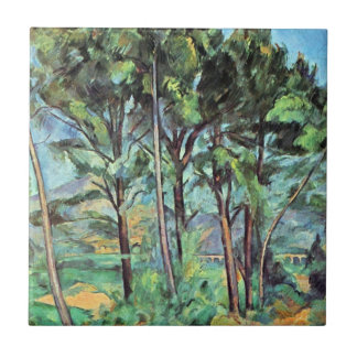 Pine with Viaduct by Paul Cezanne, Vintage Art Tile