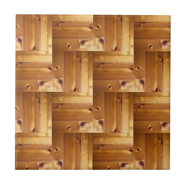 Pine Wood Herringbone Pattern Tile (Front)