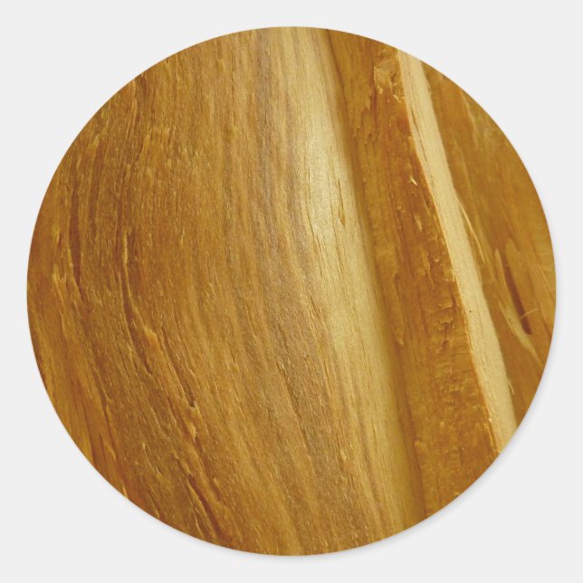 Pine Wood II Faux Wooden Texture Classic Round Sticker (Front)