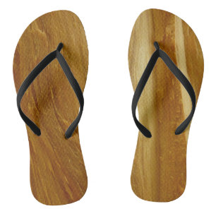 Pine Wood II Faux Wooden Texture Flip Flops