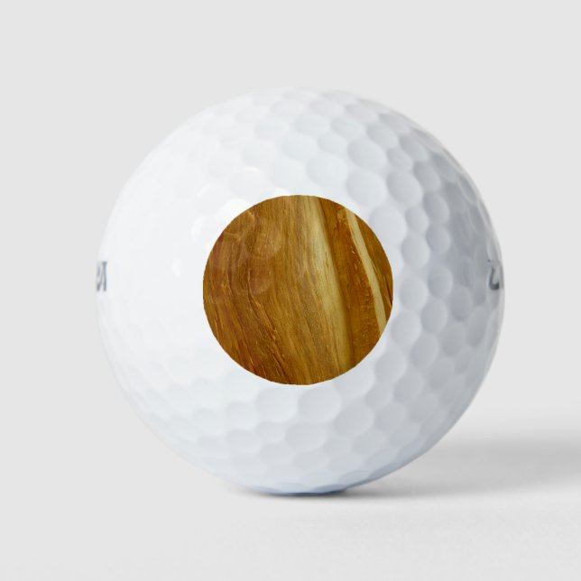 Pine Wood II Faux Wooden Texture Golf Balls (Front)