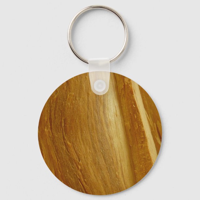 Pine Wood II Faux Wooden Texture Key Ring (Front)