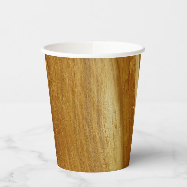 Pine Wood II Faux Wooden Texture Paper Cups (Left)
