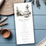 Pine Woods Landscape Sketch Wedding Program Invitation<br><div class="desc">If you need any other matching product or customisation,  kindly message via Zazzle.</div>