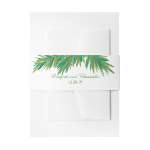 Pine Woods Watercolor   Wedding Invitation Belly Band