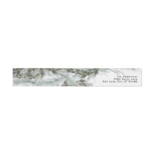 Pine Wreath Christmas wrap around address label
