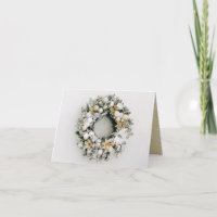 Pine Wreath Folded Christmas Holiday Card