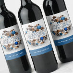 Pine Wreath Season's Greetings Business Gift Wine Label<br><div class="desc">Personalised wine bottle labels feature beautiful pine cone wreath with blue,  silver and white ornaments,  your greeting and business name. MATCHING items in our collection.</div>