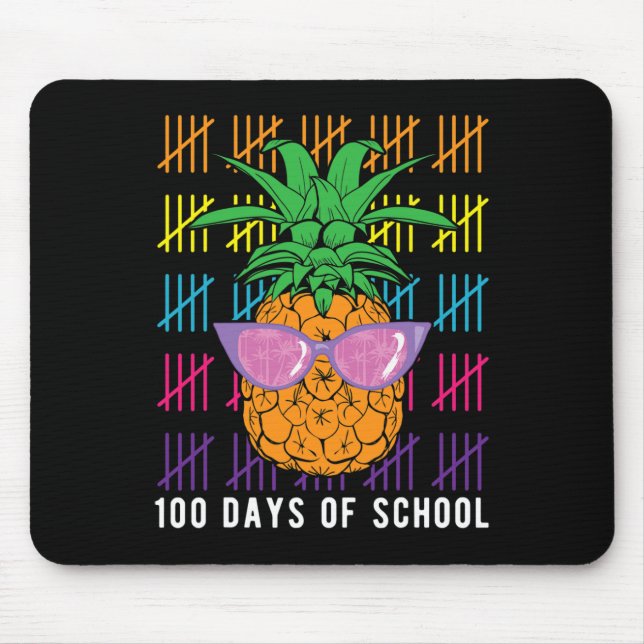 Pineapple 100 Days Of School Teacher And Student G Mouse Mat (Front)