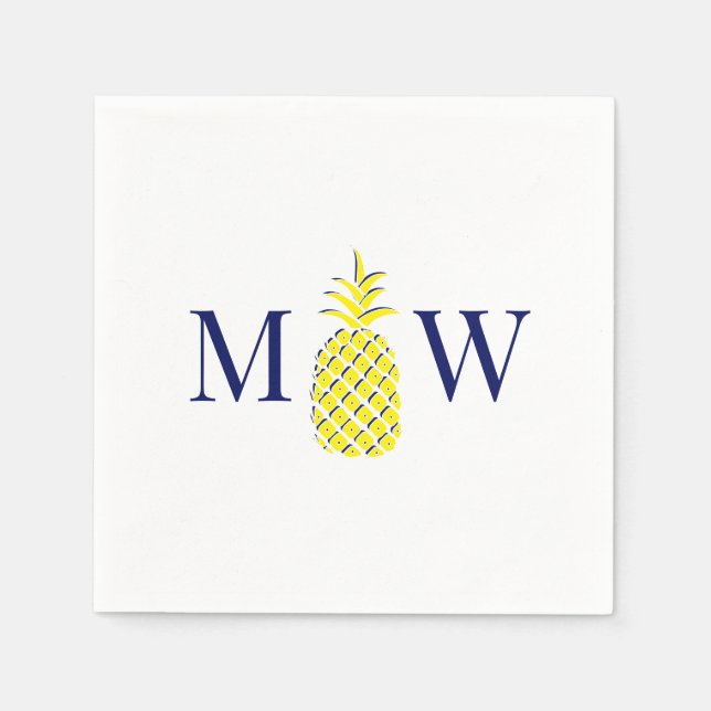 Pineapple #11 Couple 2 Initial Monogram DIY Colour Napkin (Front)