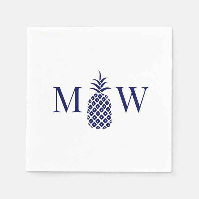 Pineapple #11 Couple 2 Initial Monogram DIY Colour Napkin (Front)