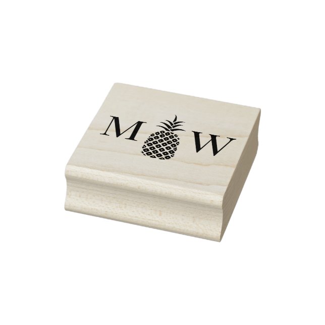 Pineapple #11 Couple Wedding 2 Initial Monogram Rubber Stamp (Stamp)