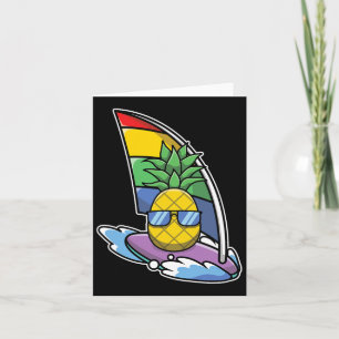 Pineapple Aloha Beaches Hawaii Windsurfing Gift - Card