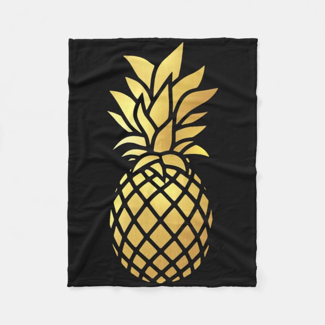 Pineapple Aloha Beaches T Shirt Hawaiian Hawaii Vi Fleece Blanket (Front)