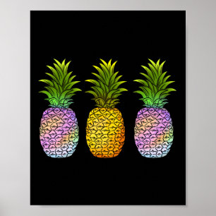 Pineapple Aloha Hawaii Hawaiian Fruit Summer Vacat Poster