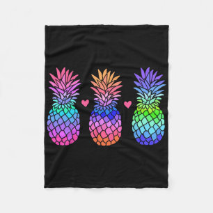 Pineapple Aloha Hawaii Tropical Fruit Summer Vacat Fleece Blanket