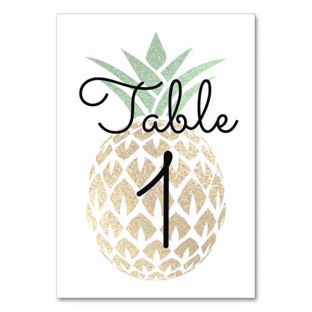 Pineapple Aloha Tropical Table Number (Front)