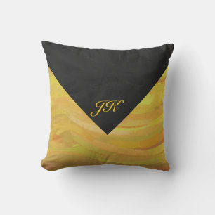 Pineapple and Black Monogram Cushion