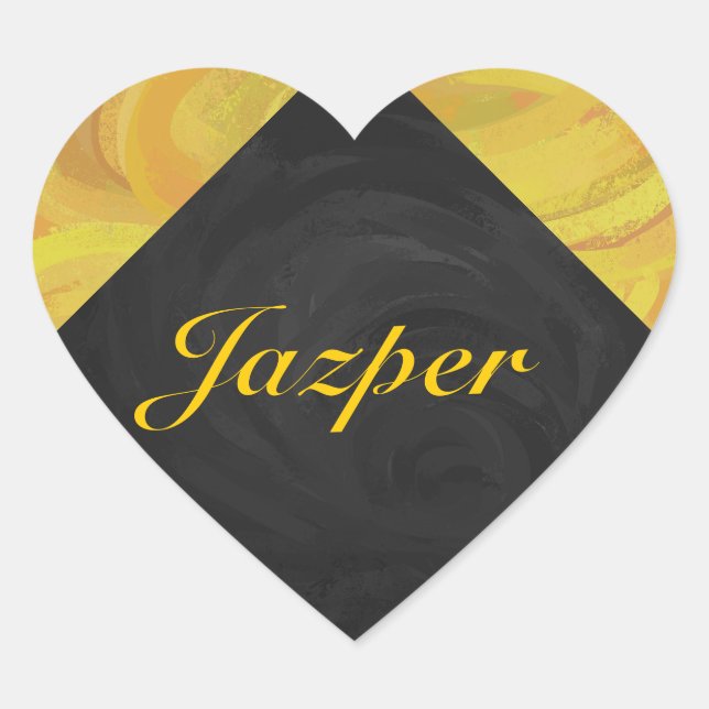 Pineapple and Black Monogram Heart Sticker (Front)