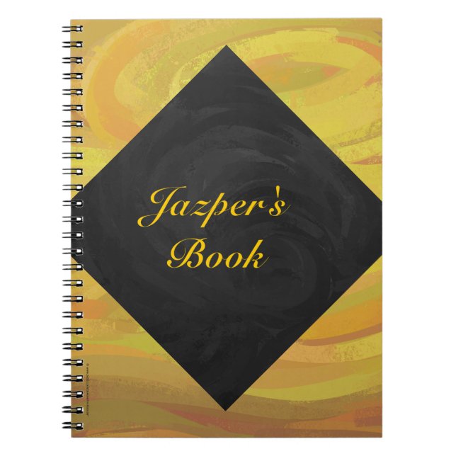 Pineapple and Black Monogram Notebook (Front)