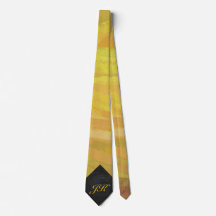 Pineapple and Black Monogram Tie