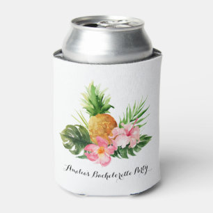 Pineapple and Hibiscus Summer Bachelorette Party Can Cooler