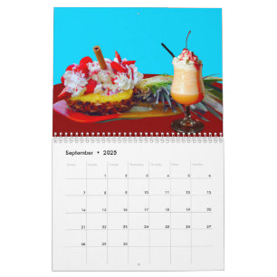 Pineapple and ice cream with a fruit smoothie calendar