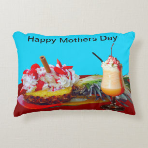 Pineapple and ice cream with a fruit smoothie decorative cushion