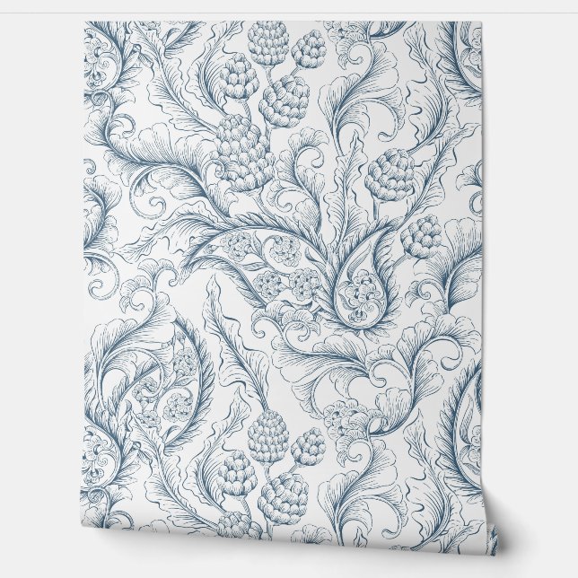 Pineapple and Paisley Wallpaper (Unrolling)