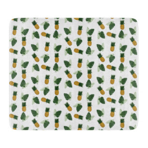 Pineapple And Palm Leaves Cutting Board