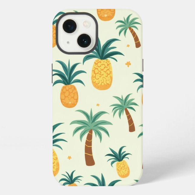 Pineapple and palm tree pattern design ipone cases (Back)