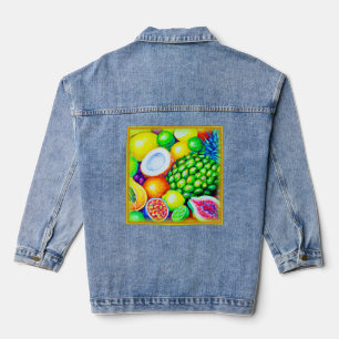 Pineapple and Tropical Fruits. Buy Now Denim Jacket