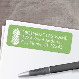 Pineapple and Whimsical green Return Address